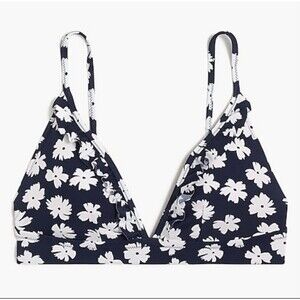NWT J. Crew Factory Ruffle French bikini top flower print size xs